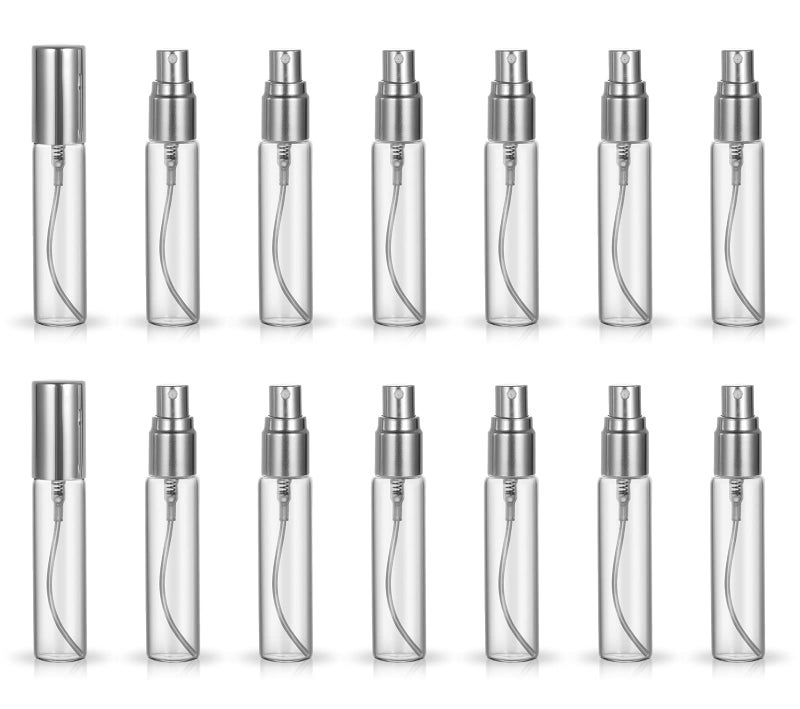 ZbFwmx 20 Pack Set 10ML Protable Refill Bulk Atomizer Spray Travel Perfume Bottle Hydrating Empty Bottle (Silver Caps) - Image 1